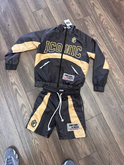 Iconic Windbreaker Short Set (Gold)