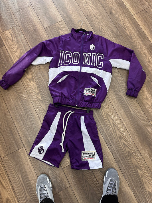 Iconic Windbreaker Short Set (Purple)