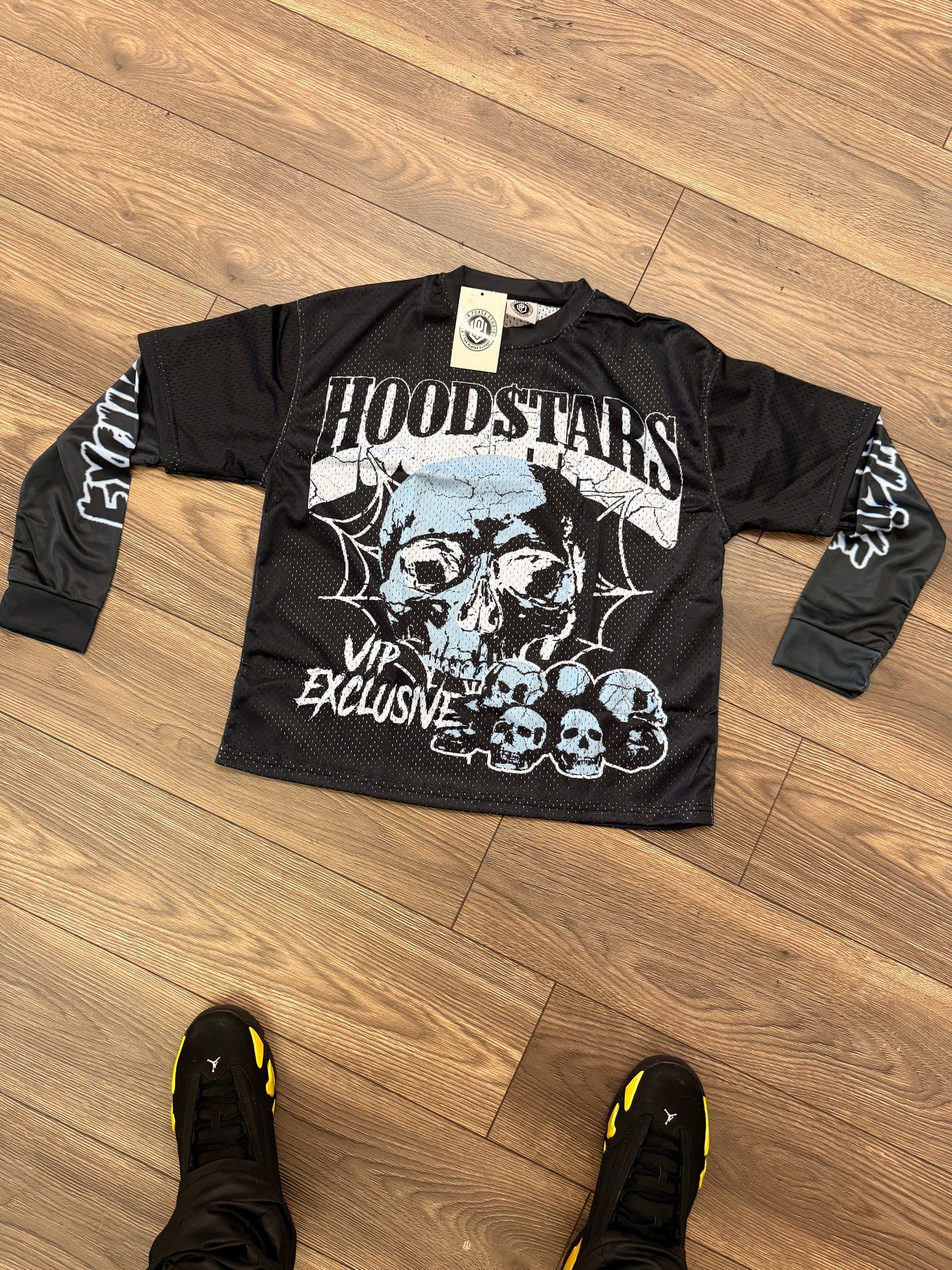 HoodStar Mesh Double Layer Tee (Black/Grey)