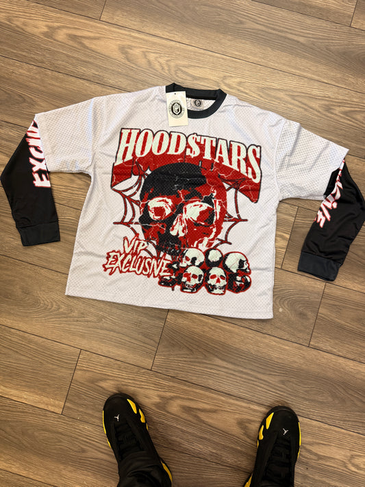 HoodStar Mesh Double Layer Tee (Red/White)